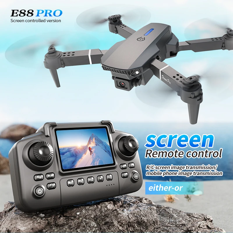 Drone Rc Foldable - 전문가용 E88 PRO 드론, 화면 탑재