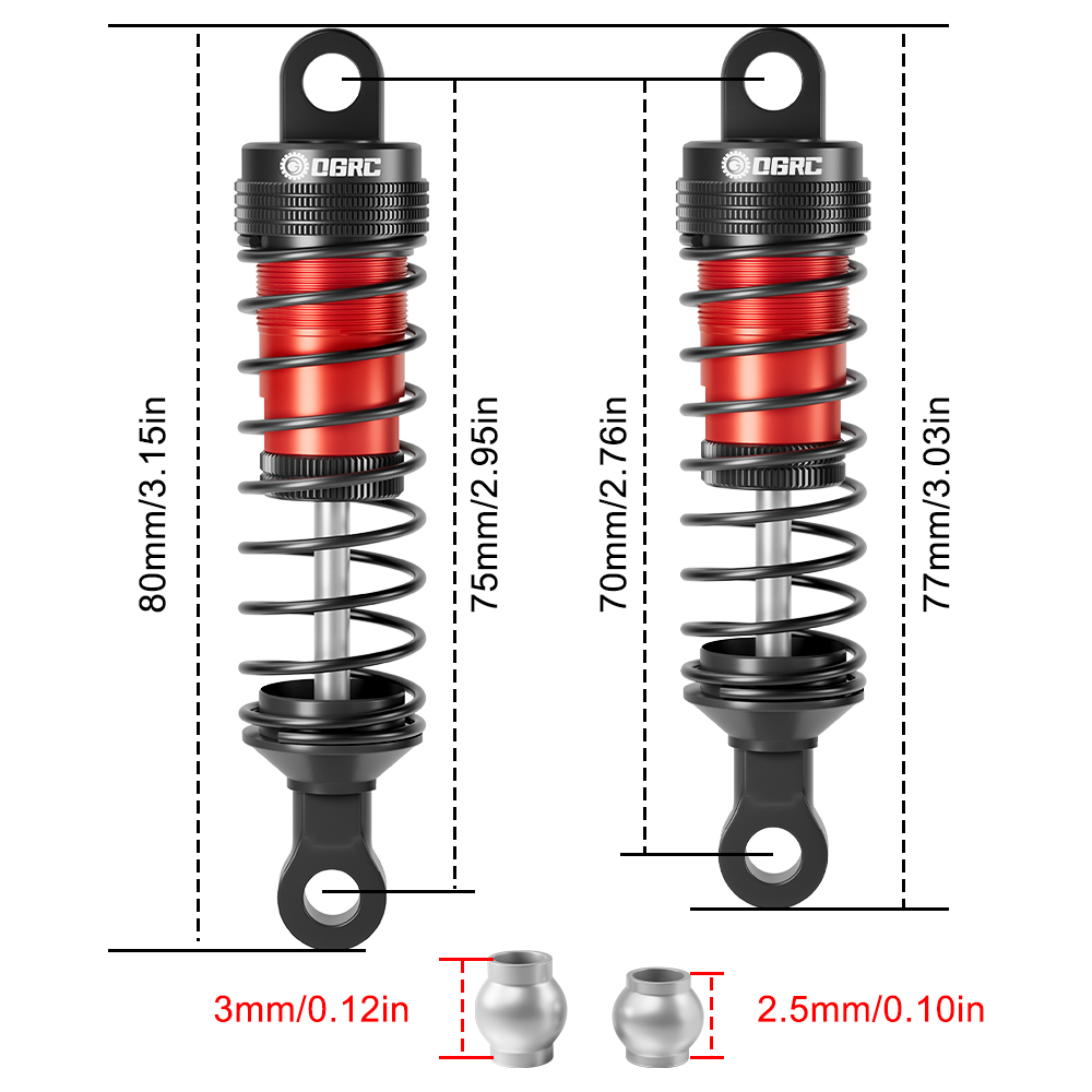 OGRC 알루미늄 오일 쇼크 업소버 2.5mm 및 3m - Rc Suspension Arm 리뷰 및 가격