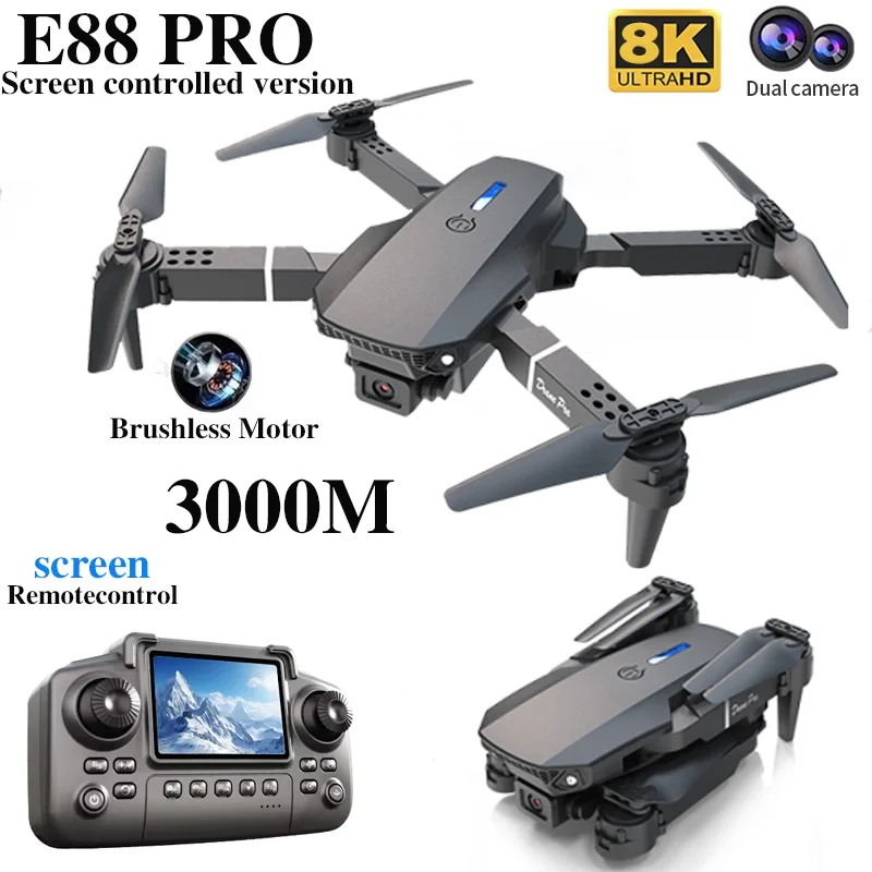 전문가용 E88 PRO 드론, 화면 탑재 8K HD 카 - Drone Rc Foldable 리뷰 및 가격