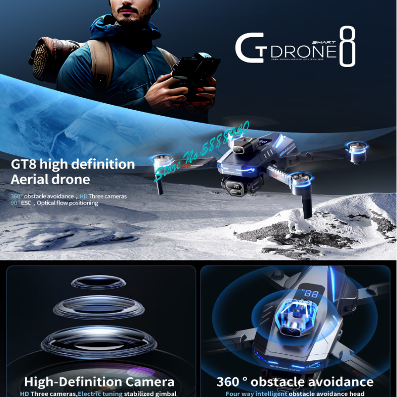 브러시리스 8K ESC 3중 카메라 WIFI FPV R - Drone Rc Fpv Manual 리뷰 및 가격